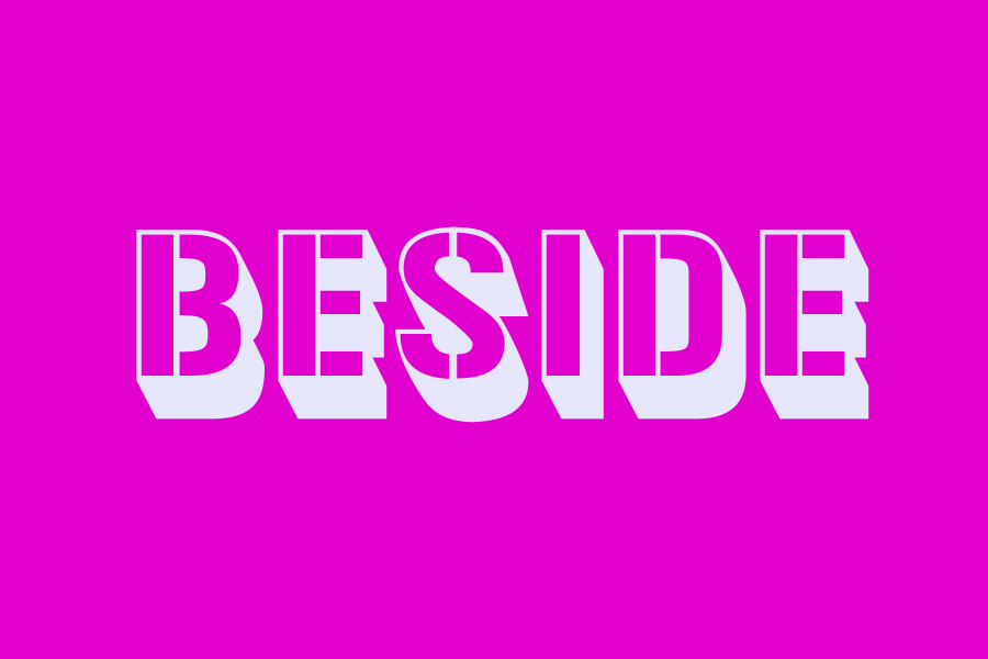 beside